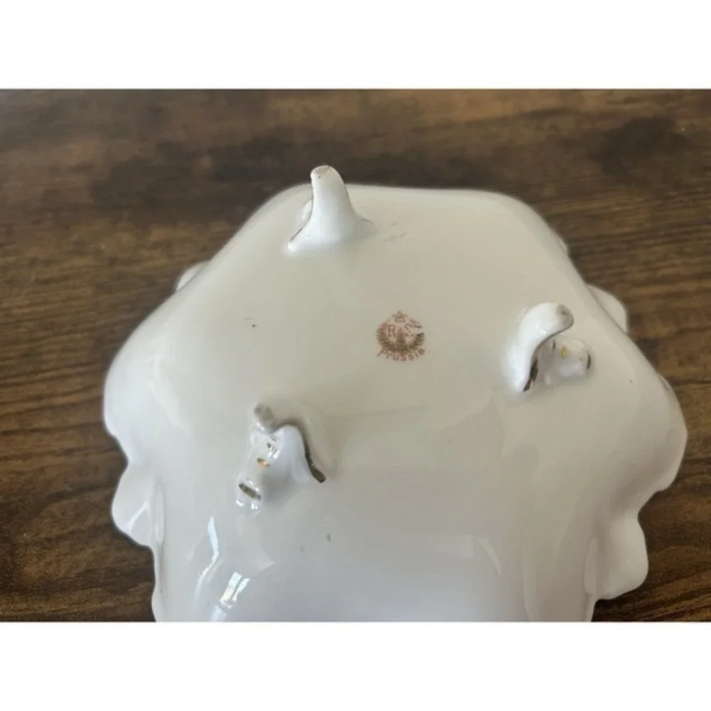 Antique RS Prussia Germany‎ Floral Decorative Footed 7